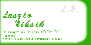 laszlo miksik business card